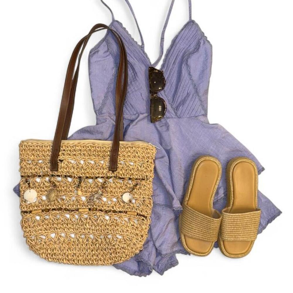 Boho fairycore coquette spring summer ruffle lace trim romper